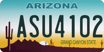 AZ license plate ASU4102