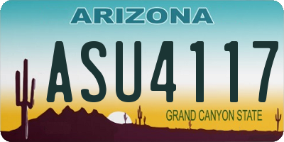 AZ license plate ASU4117