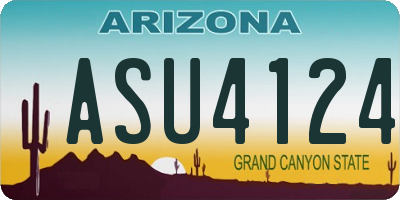 AZ license plate ASU4124