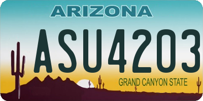 AZ license plate ASU4203