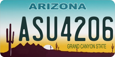 AZ license plate ASU4206