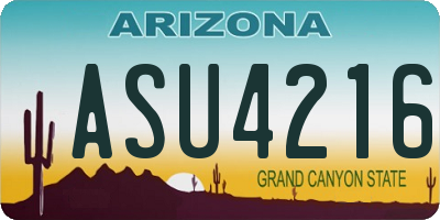 AZ license plate ASU4216