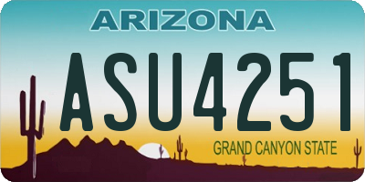AZ license plate ASU4251