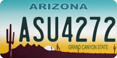AZ license plate ASU4272