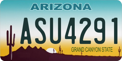 AZ license plate ASU4291