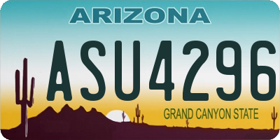 AZ license plate ASU4296