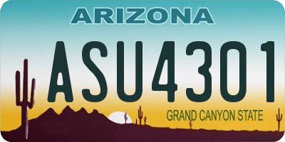 AZ license plate ASU4301