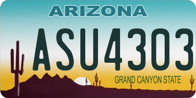 AZ license plate ASU4303