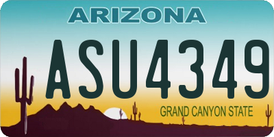 AZ license plate ASU4349