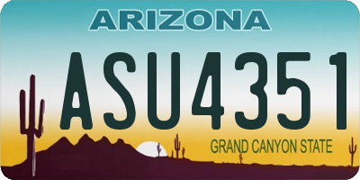 AZ license plate ASU4351