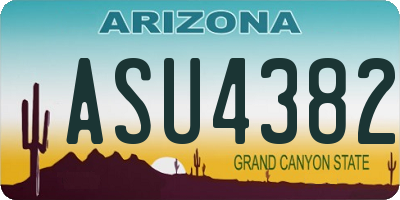 AZ license plate ASU4382