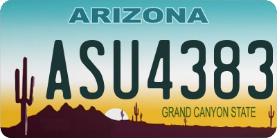 AZ license plate ASU4383