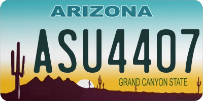 AZ license plate ASU4407