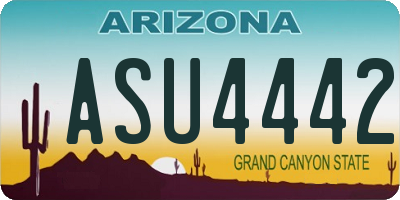 AZ license plate ASU4442