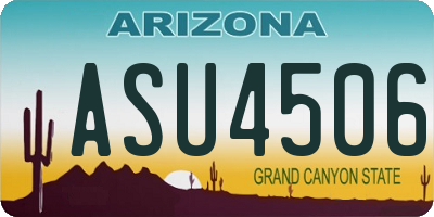 AZ license plate ASU4506