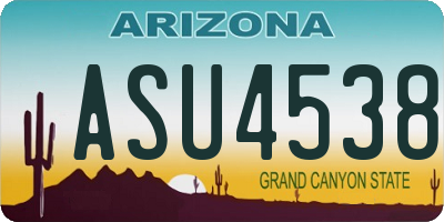 AZ license plate ASU4538