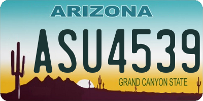 AZ license plate ASU4539