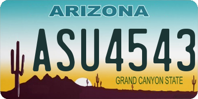 AZ license plate ASU4543