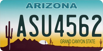 AZ license plate ASU4562