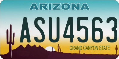 AZ license plate ASU4563