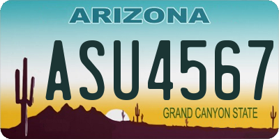 AZ license plate ASU4567