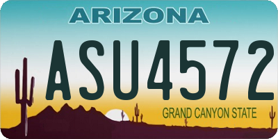 AZ license plate ASU4572