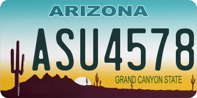 AZ license plate ASU4578
