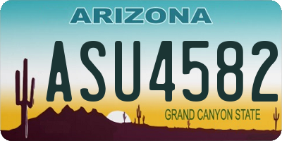 AZ license plate ASU4582
