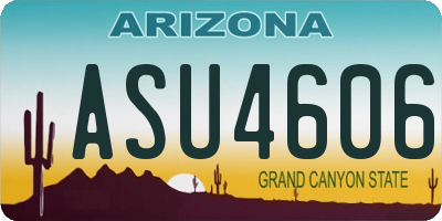 AZ license plate ASU4606