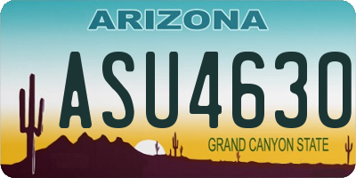 AZ license plate ASU4630