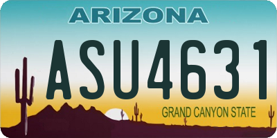 AZ license plate ASU4631