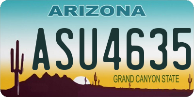 AZ license plate ASU4635