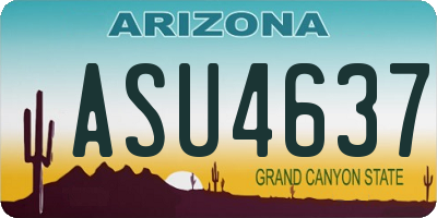 AZ license plate ASU4637