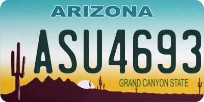AZ license plate ASU4693