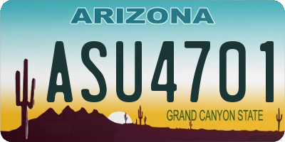 AZ license plate ASU4701
