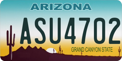 AZ license plate ASU4702