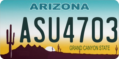 AZ license plate ASU4703
