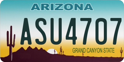 AZ license plate ASU4707