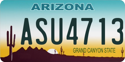 AZ license plate ASU4713