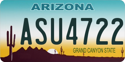 AZ license plate ASU4722