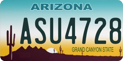 AZ license plate ASU4728