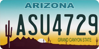 AZ license plate ASU4729