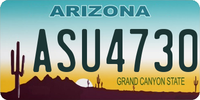 AZ license plate ASU4730
