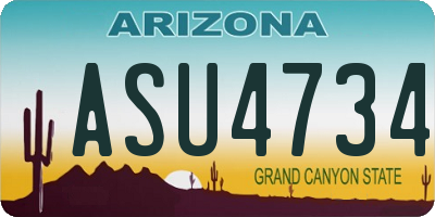 AZ license plate ASU4734