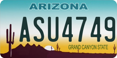 AZ license plate ASU4749
