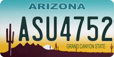 AZ license plate ASU4752