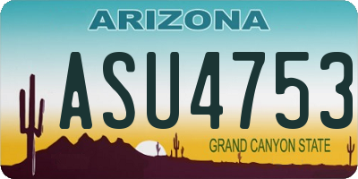 AZ license plate ASU4753