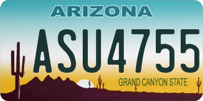 AZ license plate ASU4755