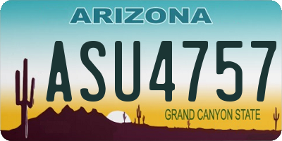 AZ license plate ASU4757
