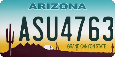 AZ license plate ASU4763